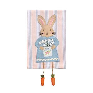 Stripe Bunny Dangle Leg Tea Towel