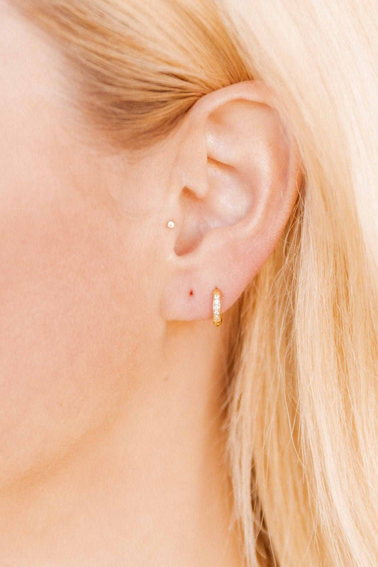 Scarlett Hoop Huggie Earring - Gold