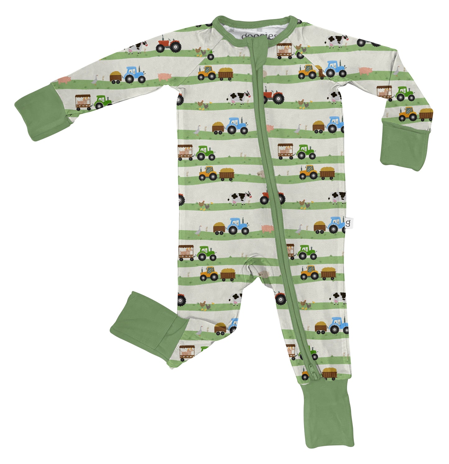 Farm Stripes Zip Pajamas