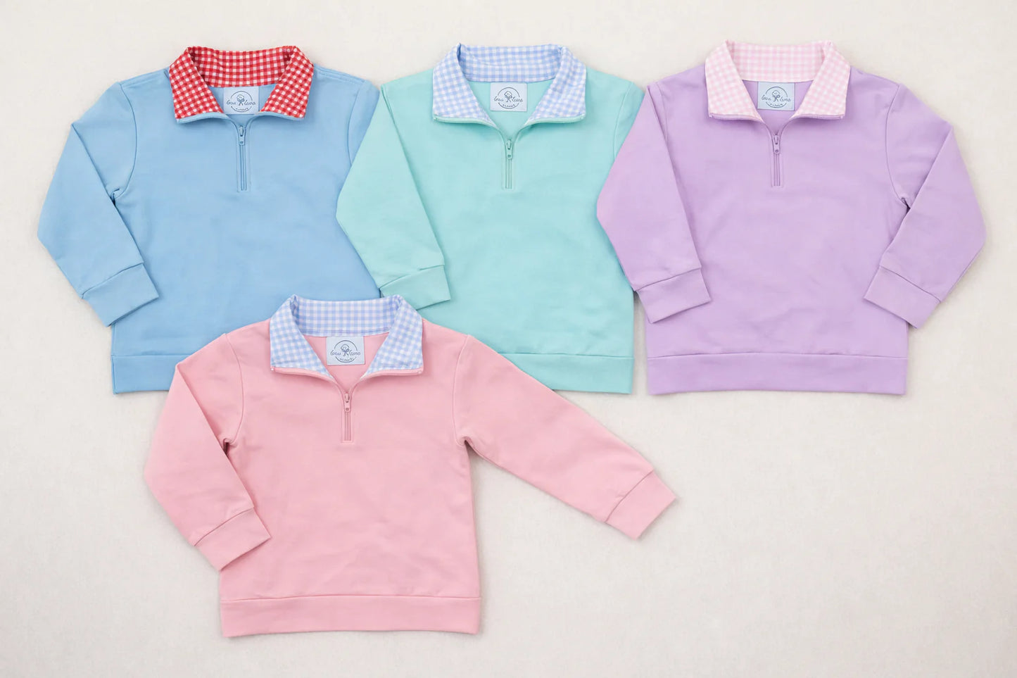 Gingham 1/4 Zip