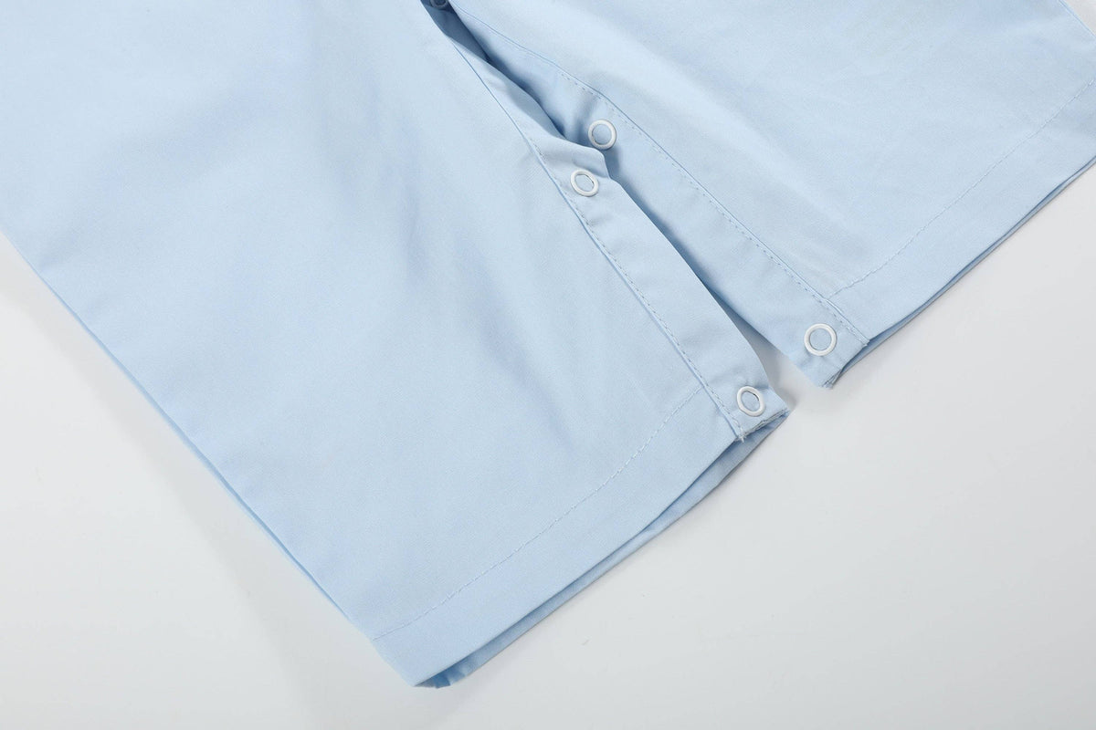 Light Blue Nativity Smocked Overalls