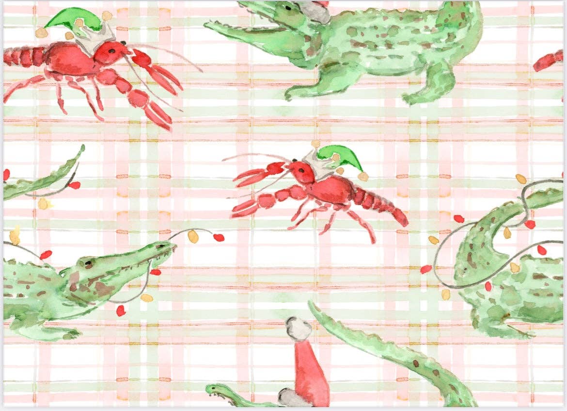 Gator/Crawfish Christmas Zipper Onesie