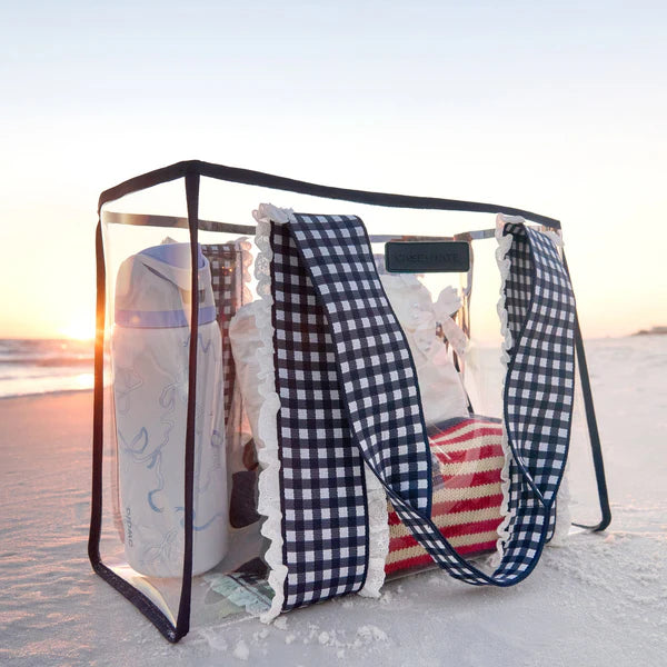 Case-Mate Navy Eyelet Gingham Jelly Tote
