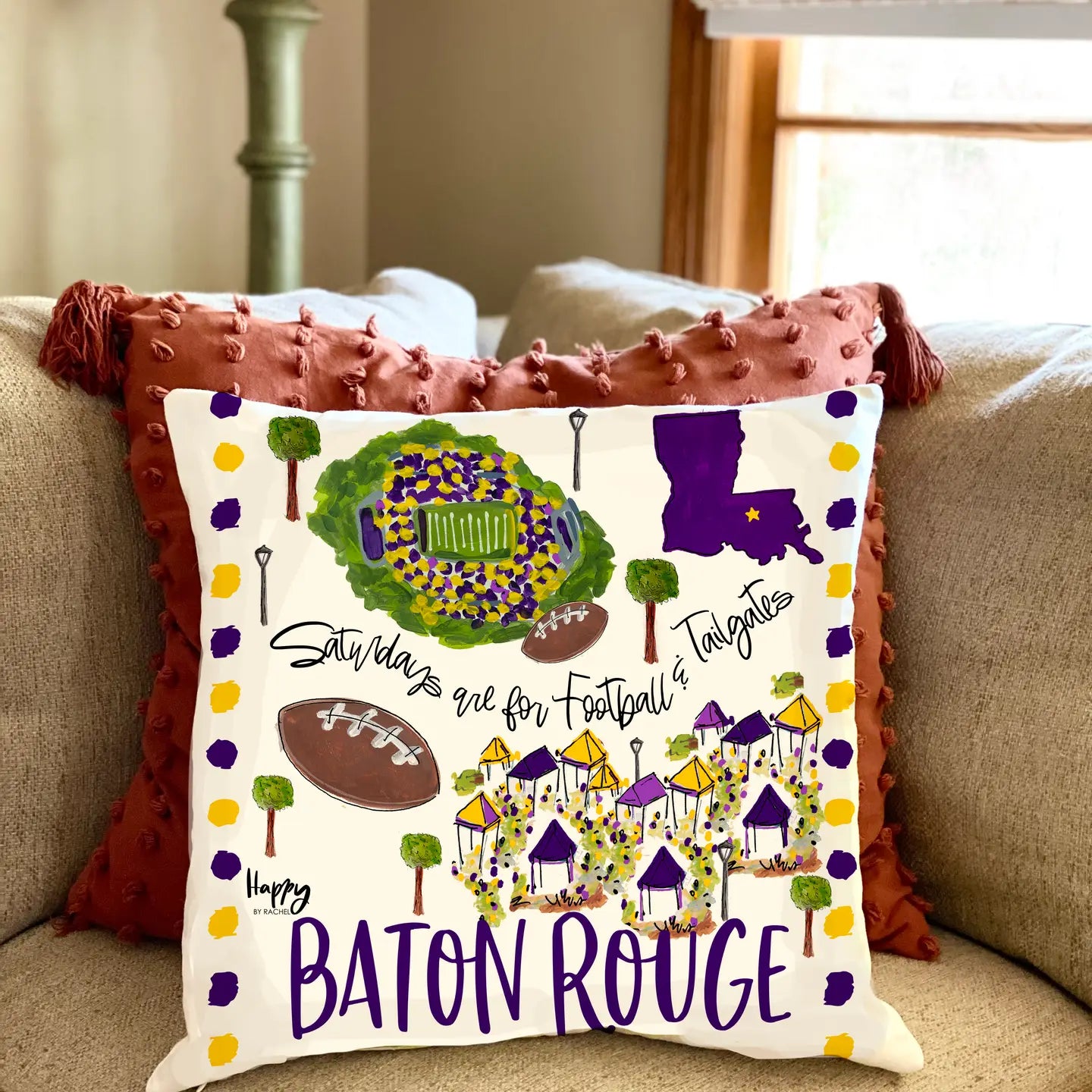 Baton Rouge Double Sided Pillow