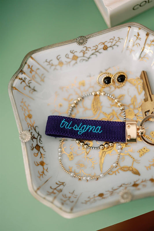 Tri Sigma Embroidered Keychain