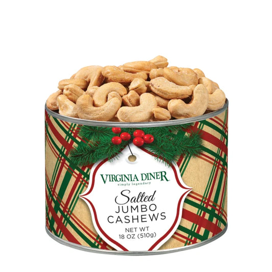 Holiday Plaid Salted Jumbo Cashews