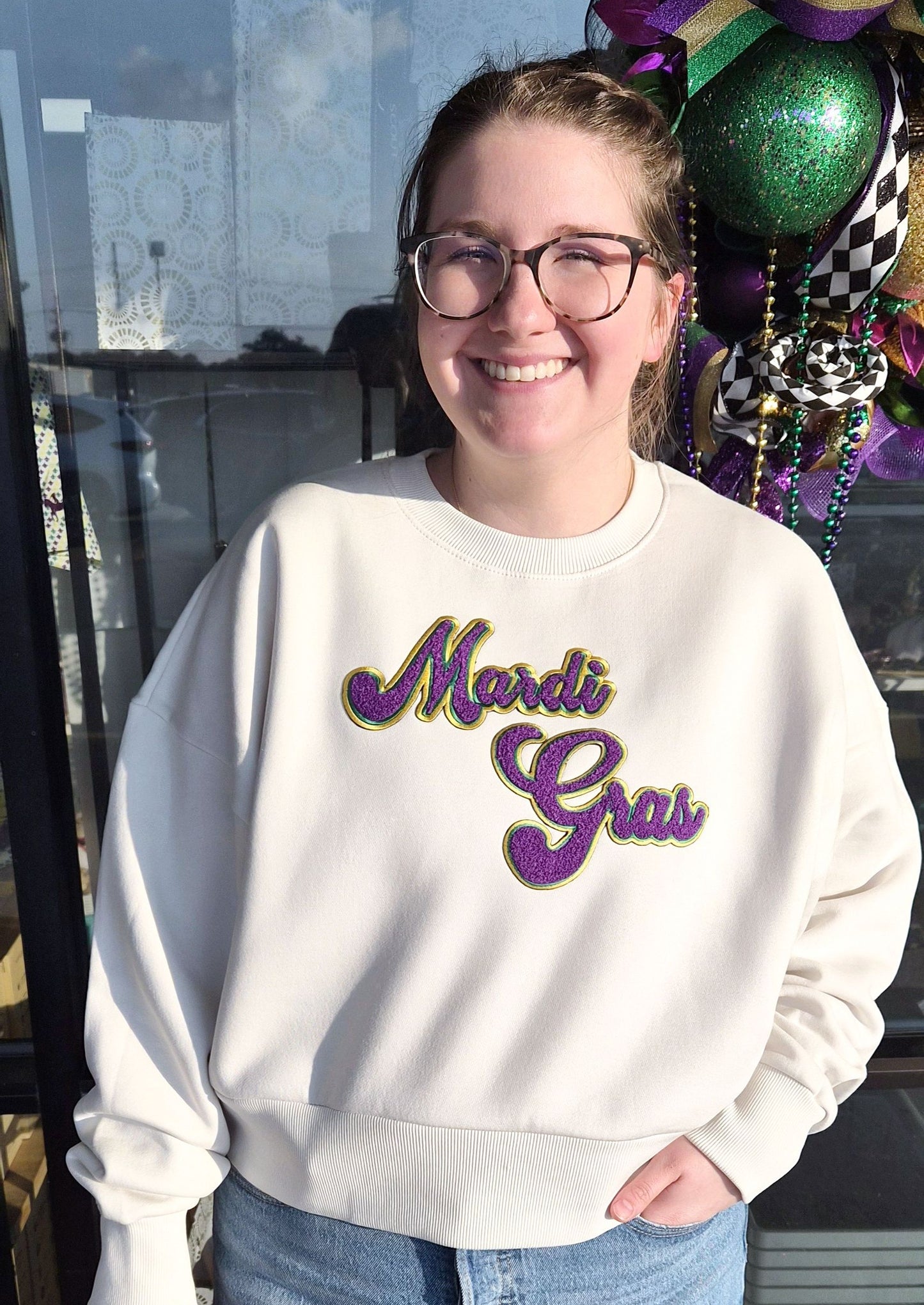 Mardi Gras Chenile Women's Sweatshirt