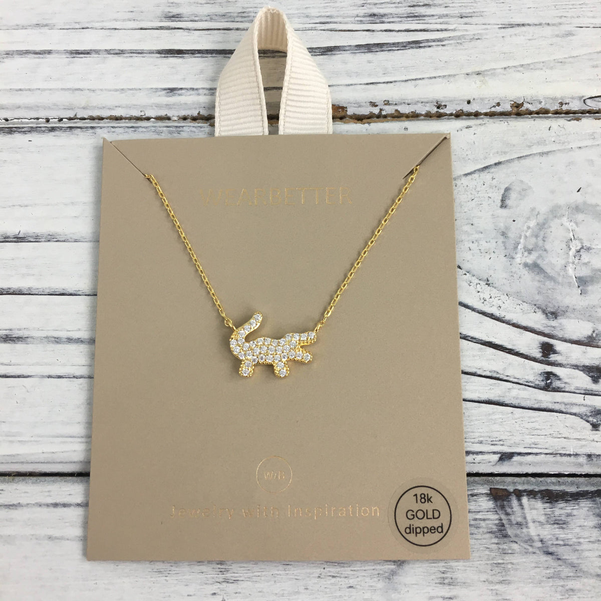 Rhinestone alligator pendant necklace