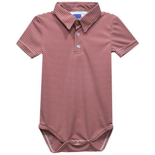 Pencil Stripe Short Polo Onesie