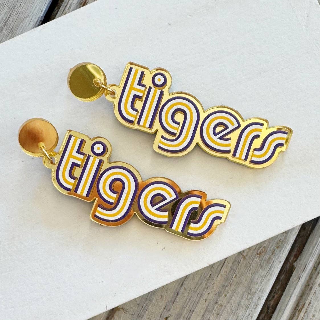 LSU Mono Tigers Acrylic Earring