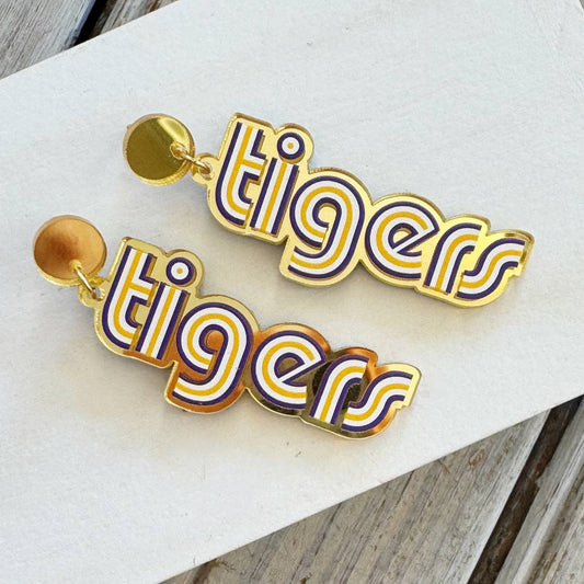 LSU Mono Tigers Acrylic Earring