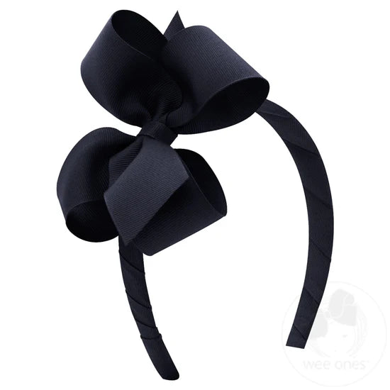 Medium Classic Grosgrain Hair Bow on Headband