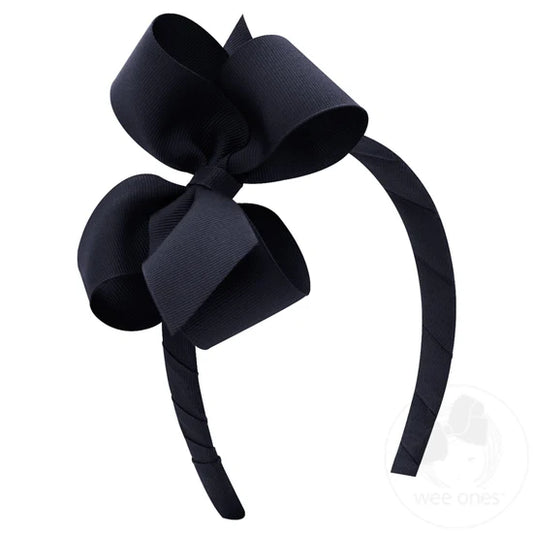 Medium Classic Grosgrain Hair Bow on Headband