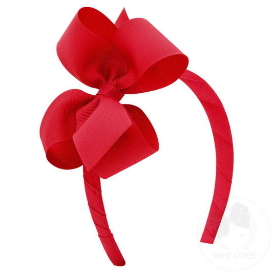 Medium Classic Grosgrain Hair Bow on Headband