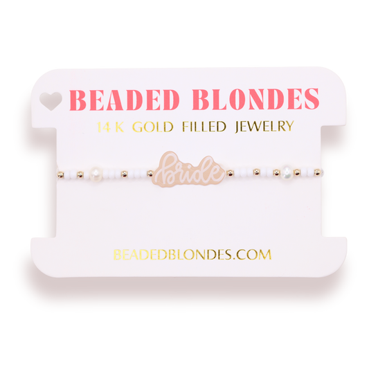 Bride Bracelet on White Pearl: Standard 6.75 Inch