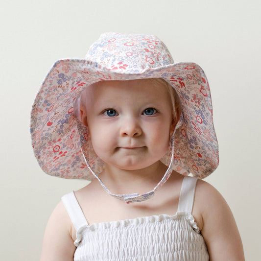 Flora Flowered Sunhat UPF 25+ Baby & Toddler: 0-6 Months