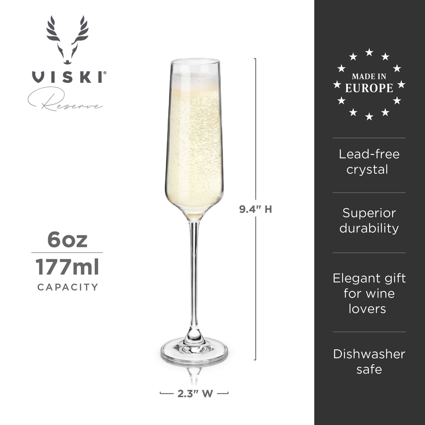 Crystal Champagne Flutes - Set of 4