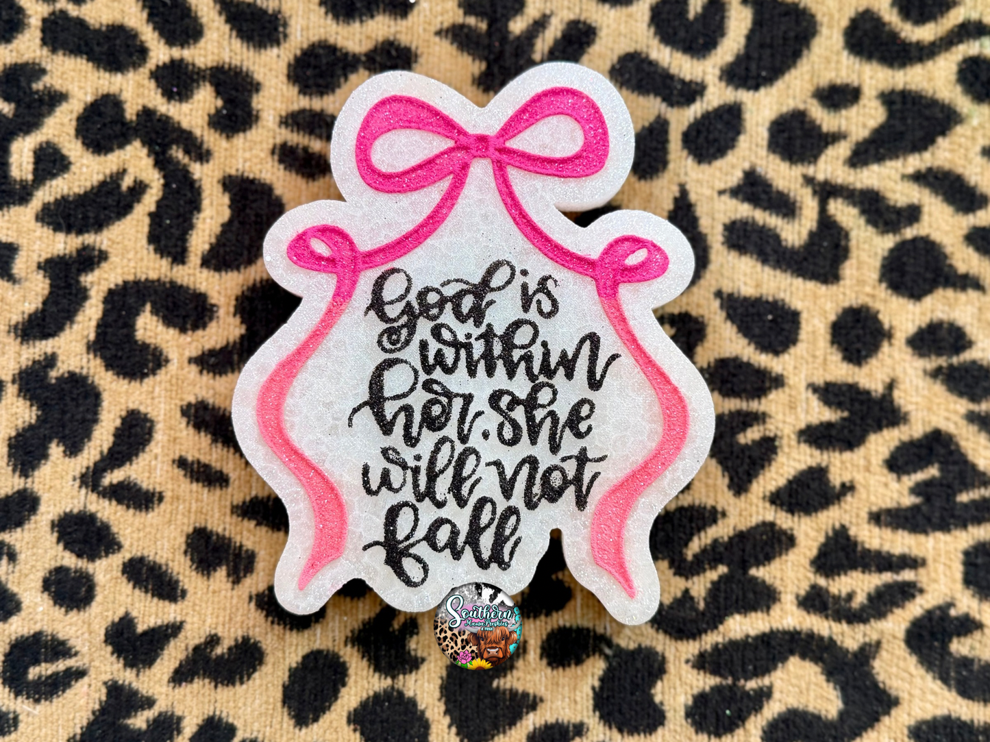 God Is Within Her With Bow Car Freshie     