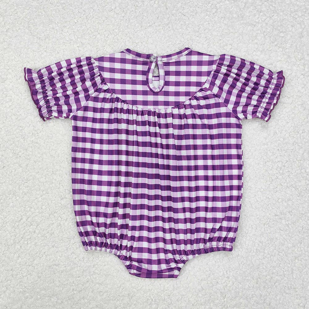 Mardi Gras Smocked Gingham Bubble