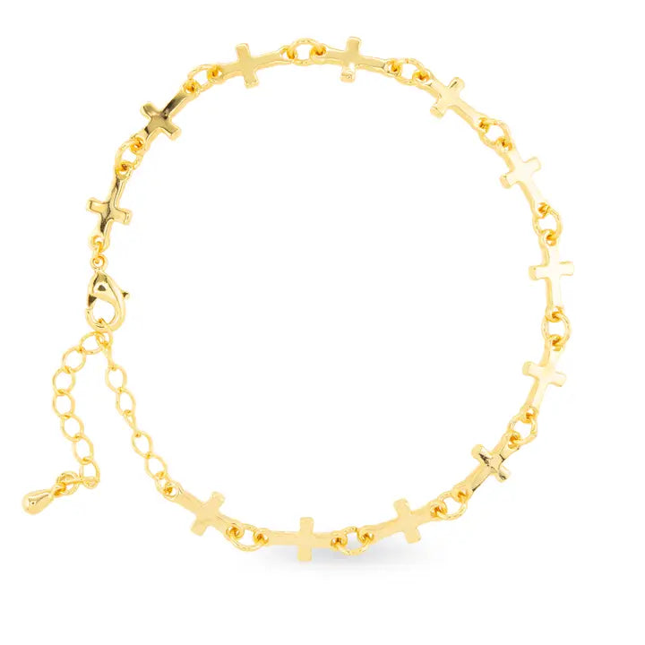 Amanda Blu Gold Cross Chain Bracelet