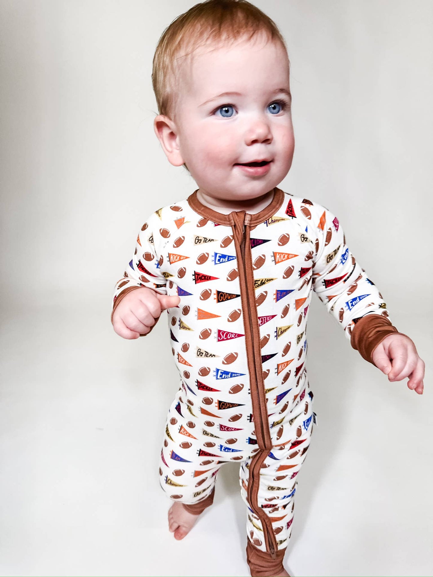 Varsity Football Flags - LS Convertible Zip PJs