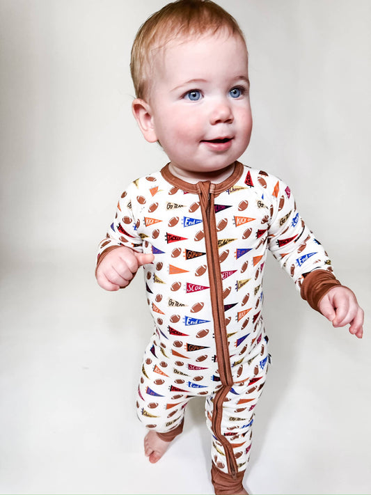 Varsity Football Flags - LS Convertible Zip PJs