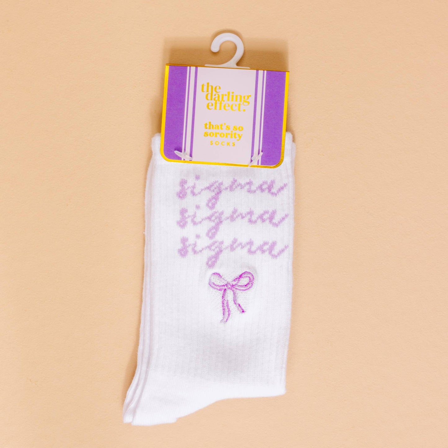 Sorority Embroidered Crew Socks