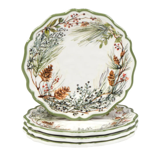 Winters Forest Melamine Canape Plate Set