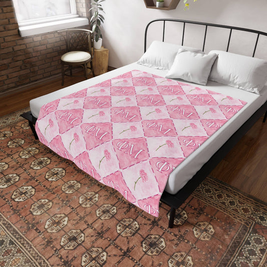 Phi Mu Flannel Fleece Blanket