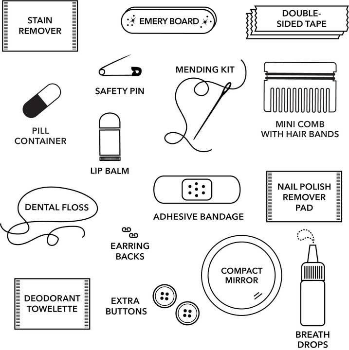 Vegan Leather Minimergency Kit: White