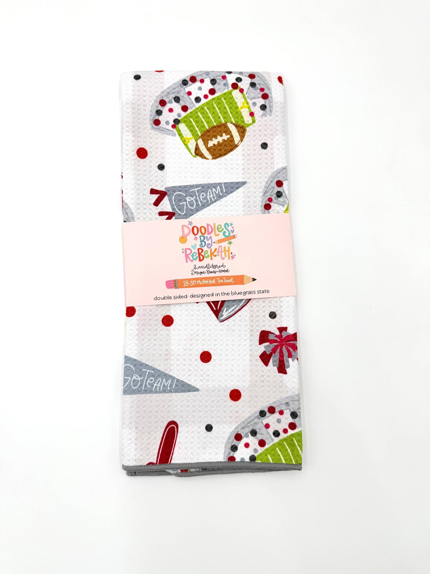 Crimson & Gray Football Game Day- Microfiber Waffle Weave Tea Towel