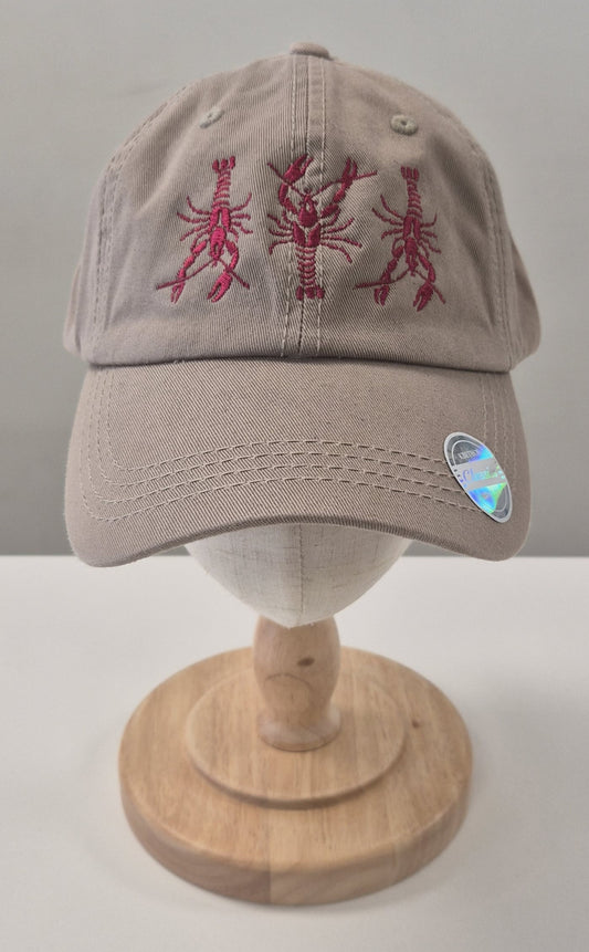 Crawfish Trio Embroidered Ponytail Cap