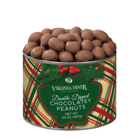 Holiday Plaid Double-Dipped Chocolatey Covered Peanuts