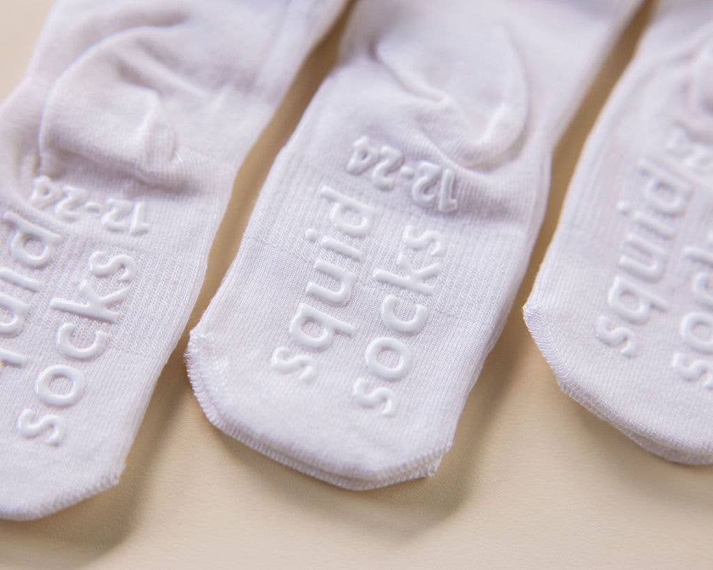 Comfort - White Lace Non-Slip Silicone Grip Baby Socks