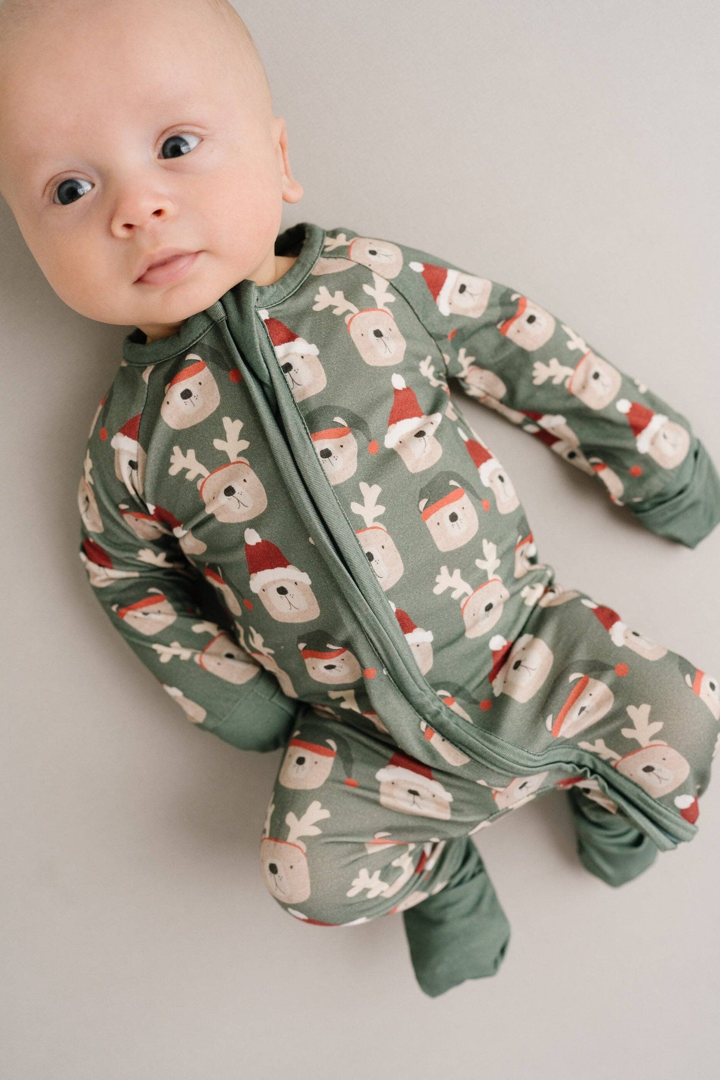 Green Christmas Bears Bamboo Sleeper