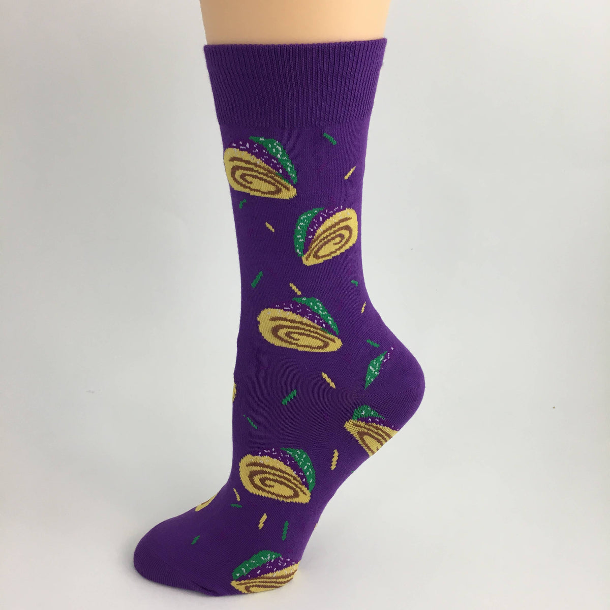 Mardi Gras King Cake Socks