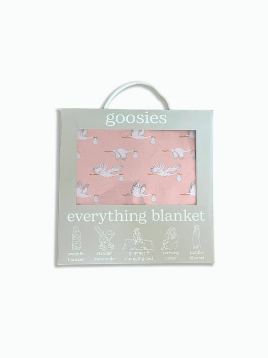 Pink Girl Stork Everything Blanket