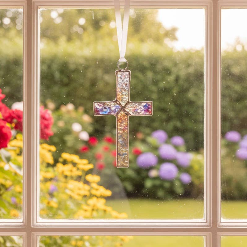 God Chose You Handmade Stained Glass Cross