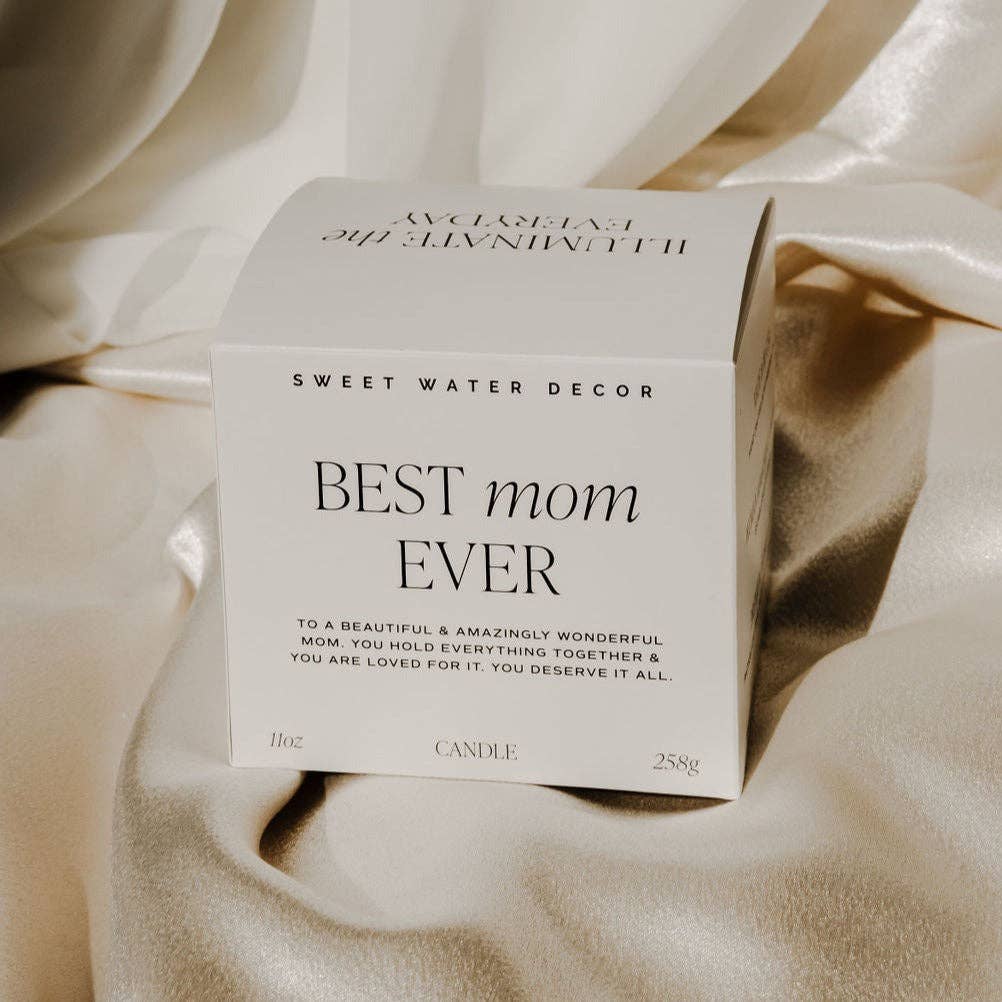 Best Mom Ever Soy Candle - Ribbed Glass Jar