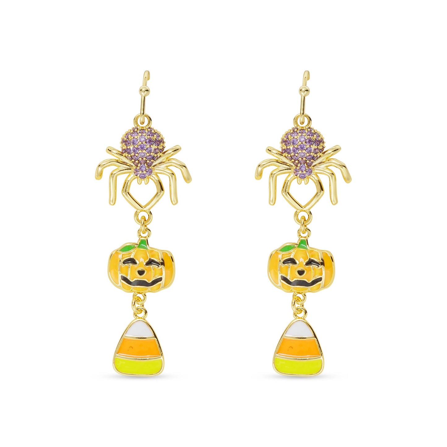Gold Dangle Halloween Icon Earrings