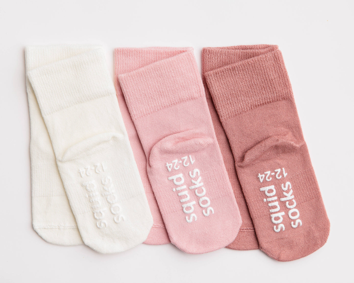 Claire - Non-Slip Baby Socks in Ivory, Peony, Desert Rose