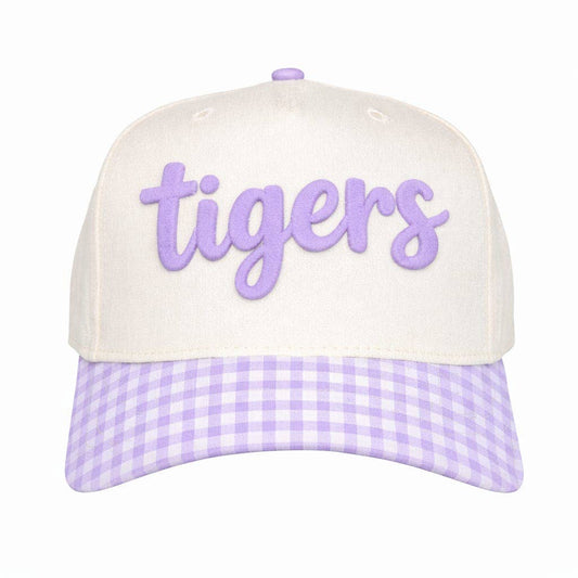 Tigers Lavender Gingham Game Day Hat