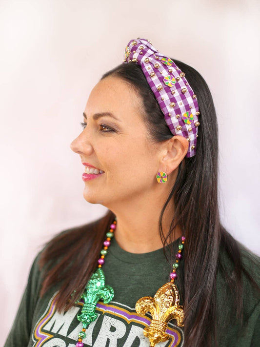 Enamel King Cake Stud Earring