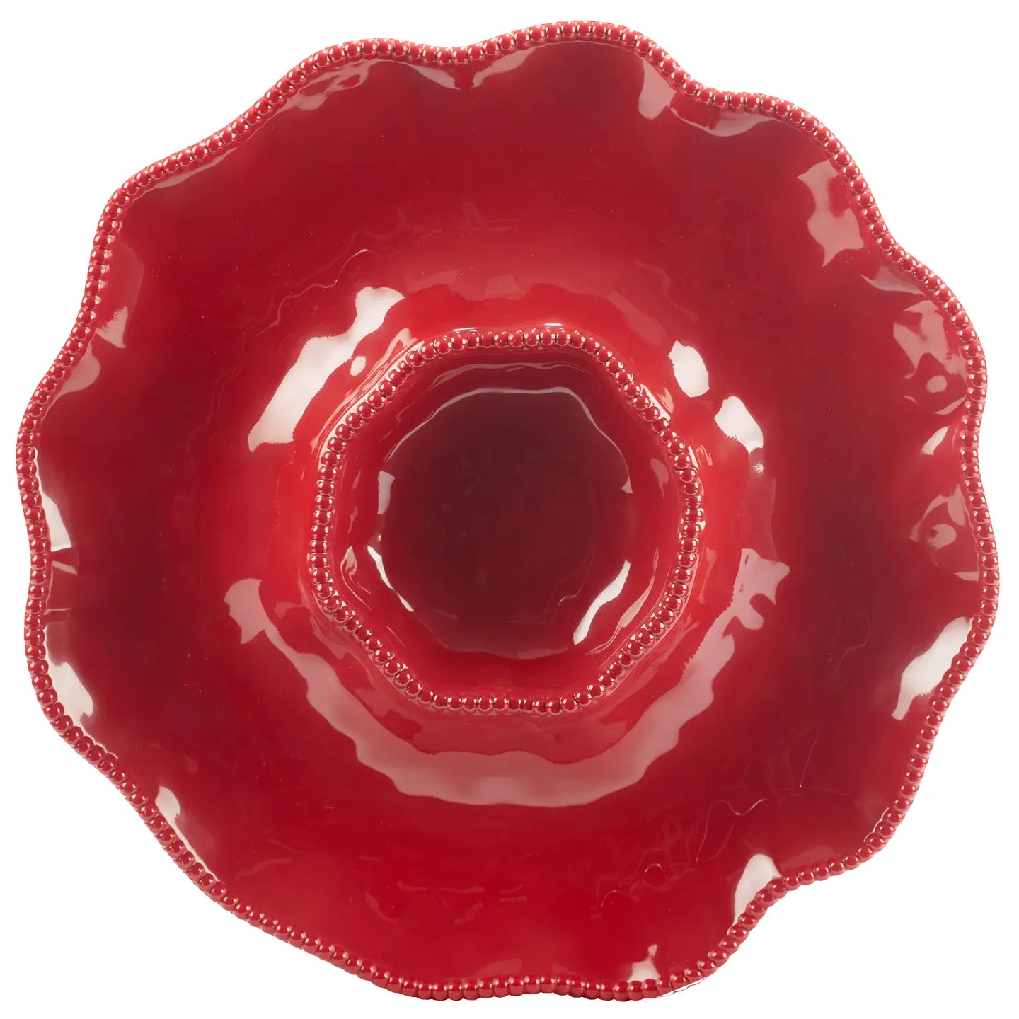 Red Perlette Melamine Chip and Dip