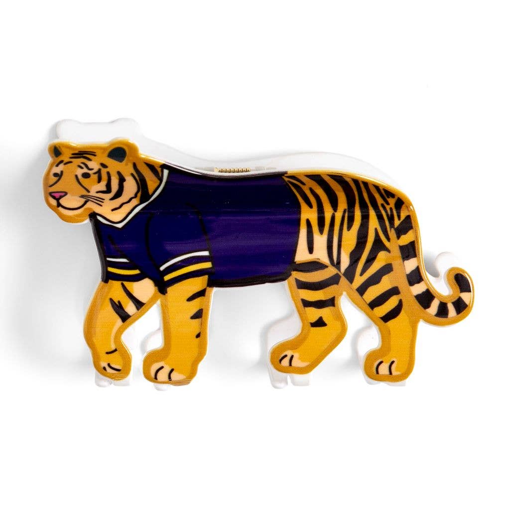 Tiger Football Game Day Claw Hair Clip