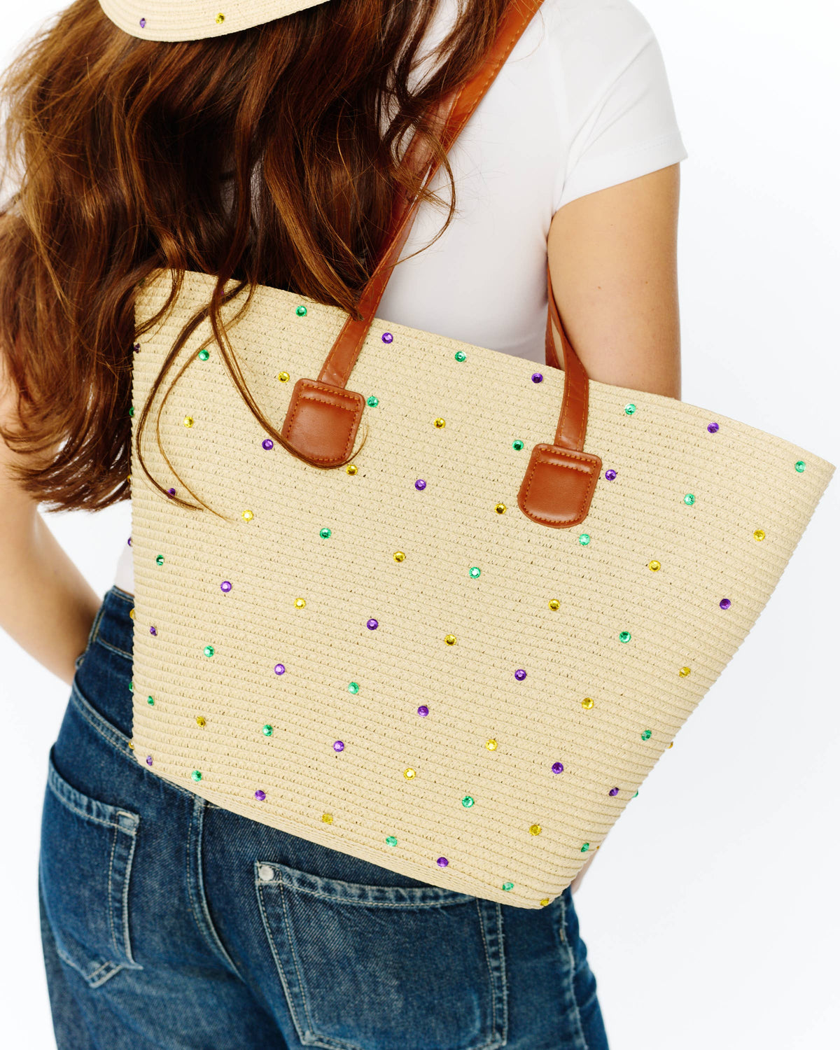Mardi Gras Gemstone Woven Bag