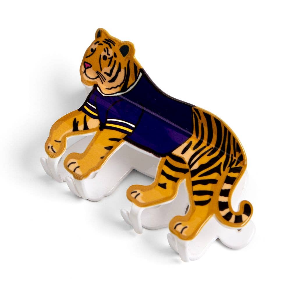 Tiger Football Game Day Claw Hair Clip