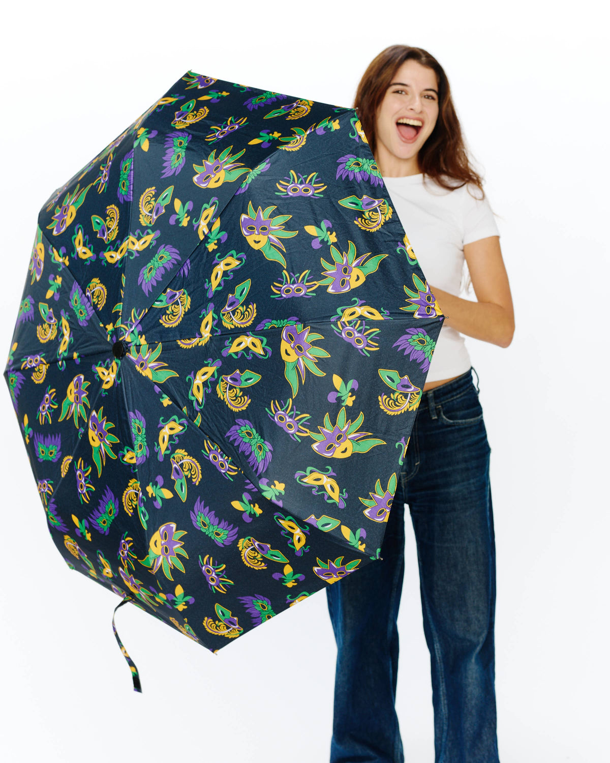 Mardi Gras Mask Umbrella