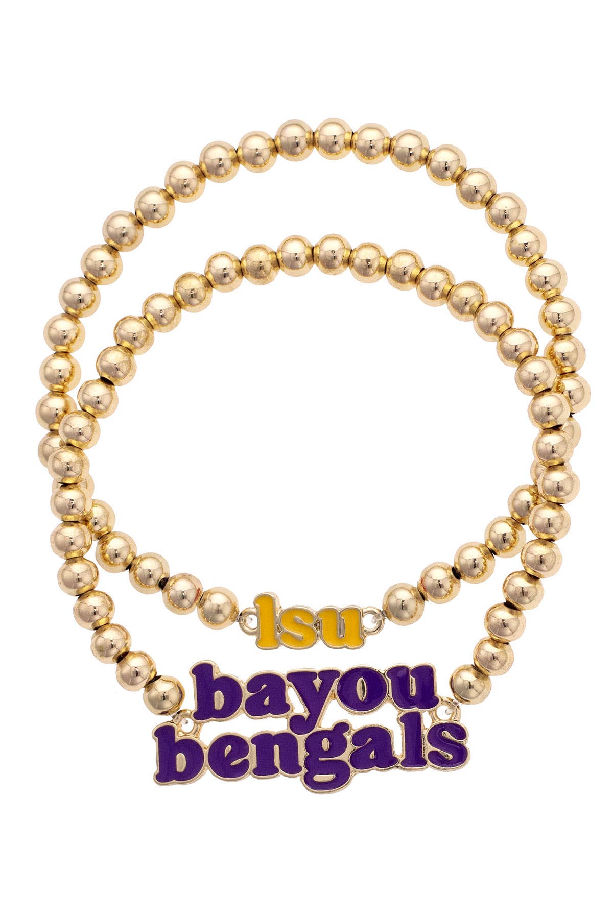 LSU Bayou Bengals Bead Bracelet Set