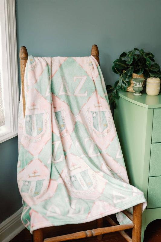 Delta Zeta Flannel Fleece Blanket